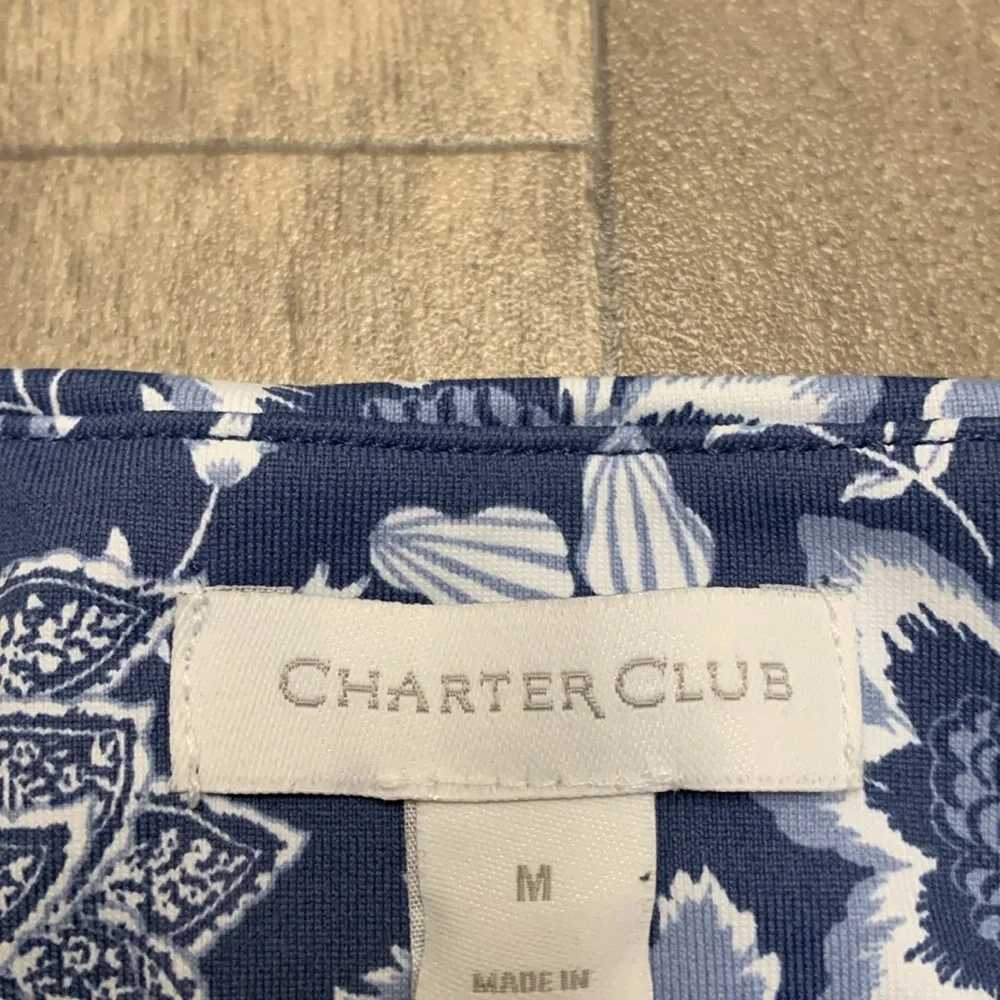 Womens NWT Charter Club Paisley Bell Short Sleeve Blouse Top Shirt - Picture 6 of 8